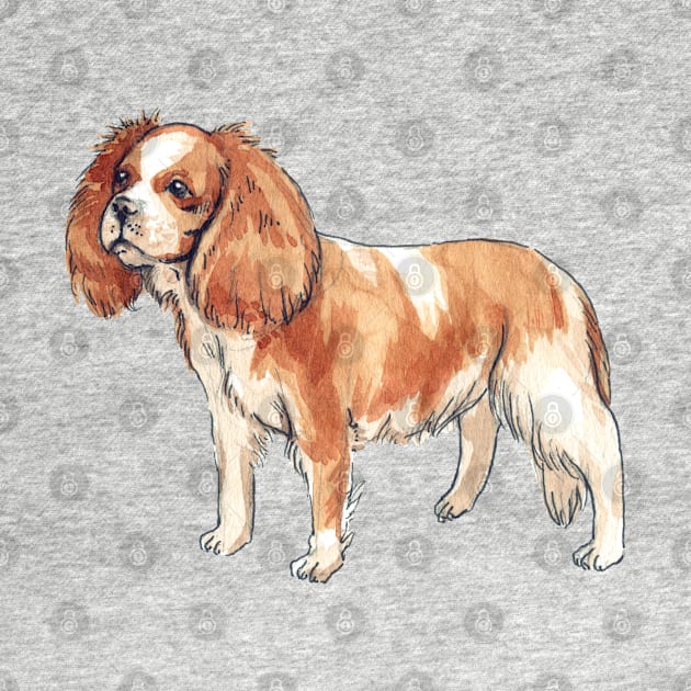Watercolor Dog Cavalier King Charles Spaniel by voidea